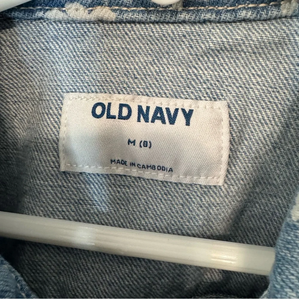 Old Navy Cropped Floral-Print Jean Trucker Jacket for Girls. Medium